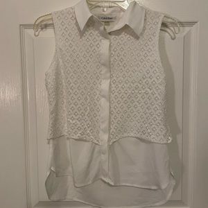 Calvin Klein White Blouse/Vest